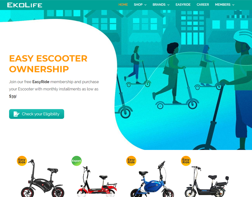 Sparkfn Project Ekolife e-scooter website